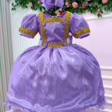 Vestido Infantil Belli Doce Realeza Lilás com Bolsa