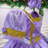 Vestido Infantil Belli Doce Realeza Lilás com Bolsa