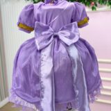 Vestido Infantil Belli Doce Realeza Lilás com Bolsa