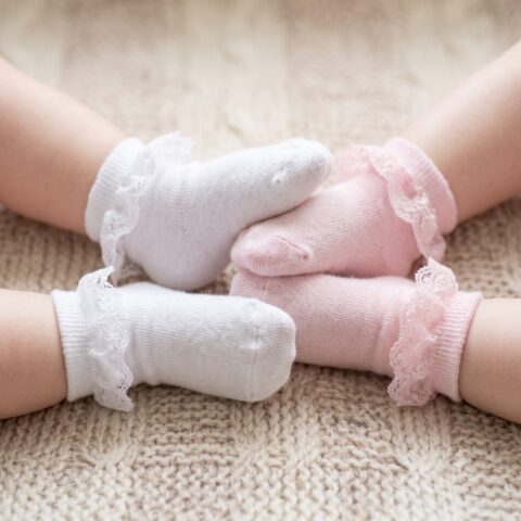Kit 2 Pares Meias Bebê Winston com Renda Antiderrapante