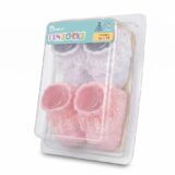 Kit 2 Pares Meias Bebê Winston com Renda Antiderrapante