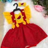 Romper Vestido Infantil Belli Melancia Vermelho