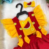 Romper Vestido Infantil Belli Melancia Vermelho