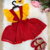 Romper Vestido Infantil Belli Melancia Vermelho