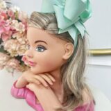 Tiara Infantil Maxi Nó Verde Claro com Pérolas