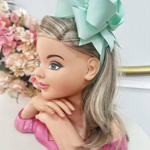 Tiara Infantil Maxi Nó Verde Claro com Pérolas
