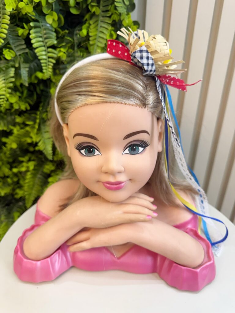 Tiara Junina Infantil Branca Chapéu de Palha e Girassol