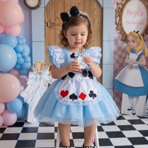 Romper Vestido Infantil Belli Alice no País das Maravilhas