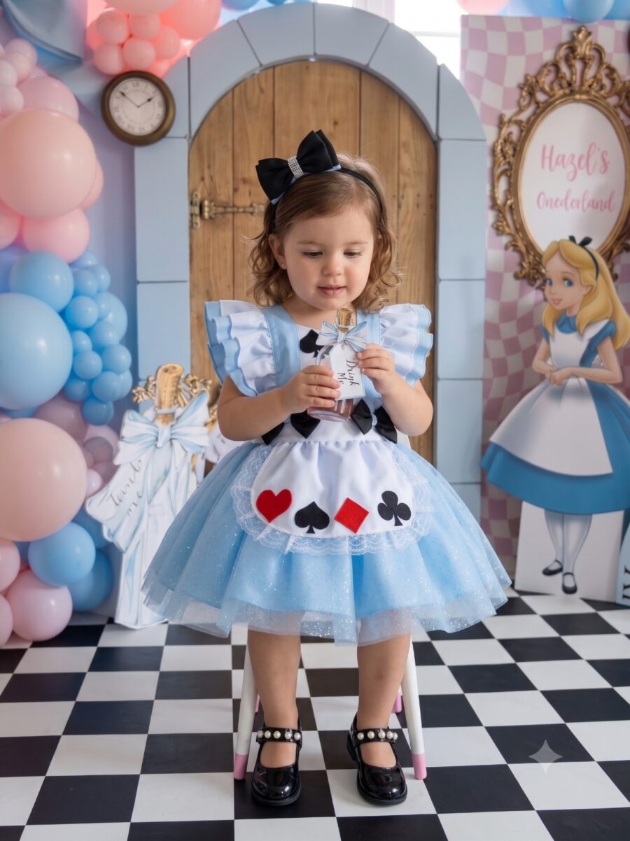 Romper Vestido Infantil Belli Alice no País das Maravilhas