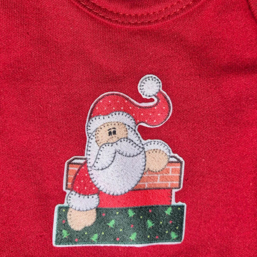 Body Bebê Manga Curta Suedine Natal e Ano Novo Zuraffa