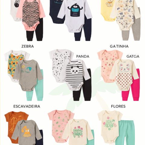 Kit 2 Bodies e 1 Short Bebê Suedine Kappes