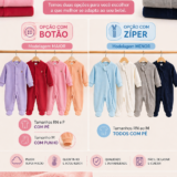 Kit 4 Macacões Plush Bebê Maternidade Menino ou Menina