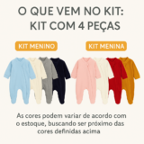 Kit 4 Macacões Plush Bebê Maternidade Menino ou Menina