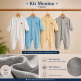 Kit 4 Macacões Plush Bebê Maternidade Menino ou Menina