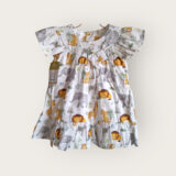 Vestido de Bebê Estampado com Calcinha Tapa Fralda Algodão