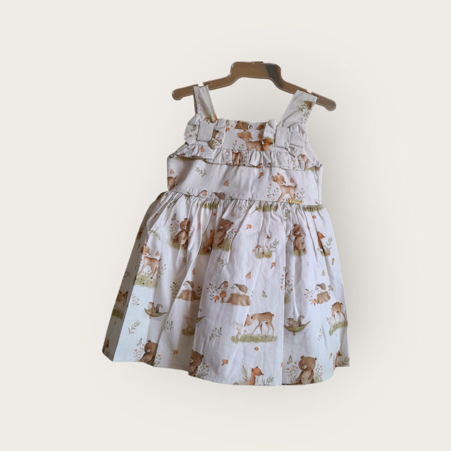 Vestido de Bebê Estampado com Calcinha Tapa Fralda Algodão