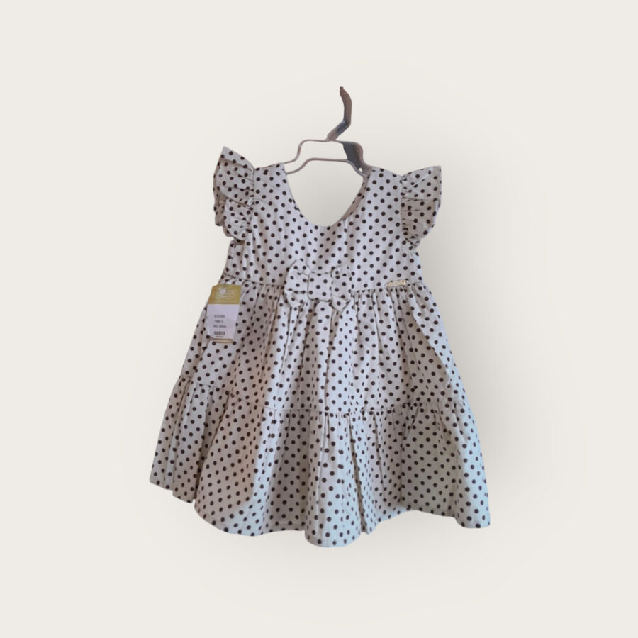 Vestido de Bebê Estampado com Calcinha Tapa Fralda Algodão