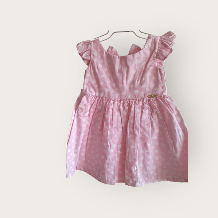 Vestido de Bebê Estampado com Calcinha Tapa Fralda Algodão