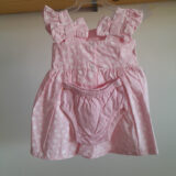 Vestido de Bebê Estampado com Calcinha Tapa Fralda Algodão