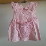 Vestido de Bebê Estampado com Calcinha Tapa Fralda Algodão