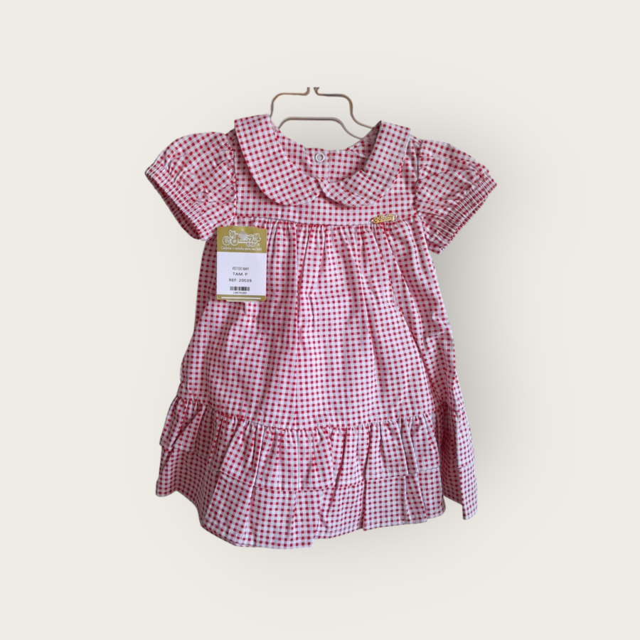 Vestido de Bebê Estampado com Calcinha Tapa Fralda Algodão