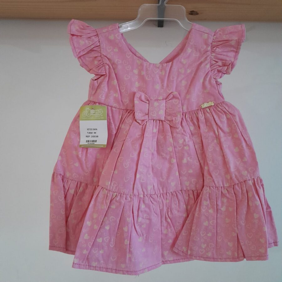 Vestido de Bebê Estampado com Calcinha Tapa Fralda Algodão