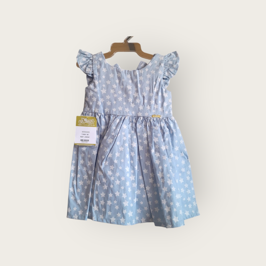 Vestido de Bebê Estampado com Calcinha Tapa Fralda Algodão