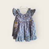 Vestido de Bebê Estampado com Calcinha Tapa Fralda Algodão