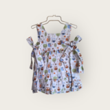 Vestido de Bebê Estampado com Calcinha Tapa Fralda Algodão