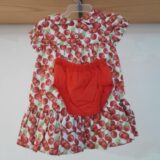 Vestido de Bebê Estampado com Calcinha Tapa Fralda Algodão