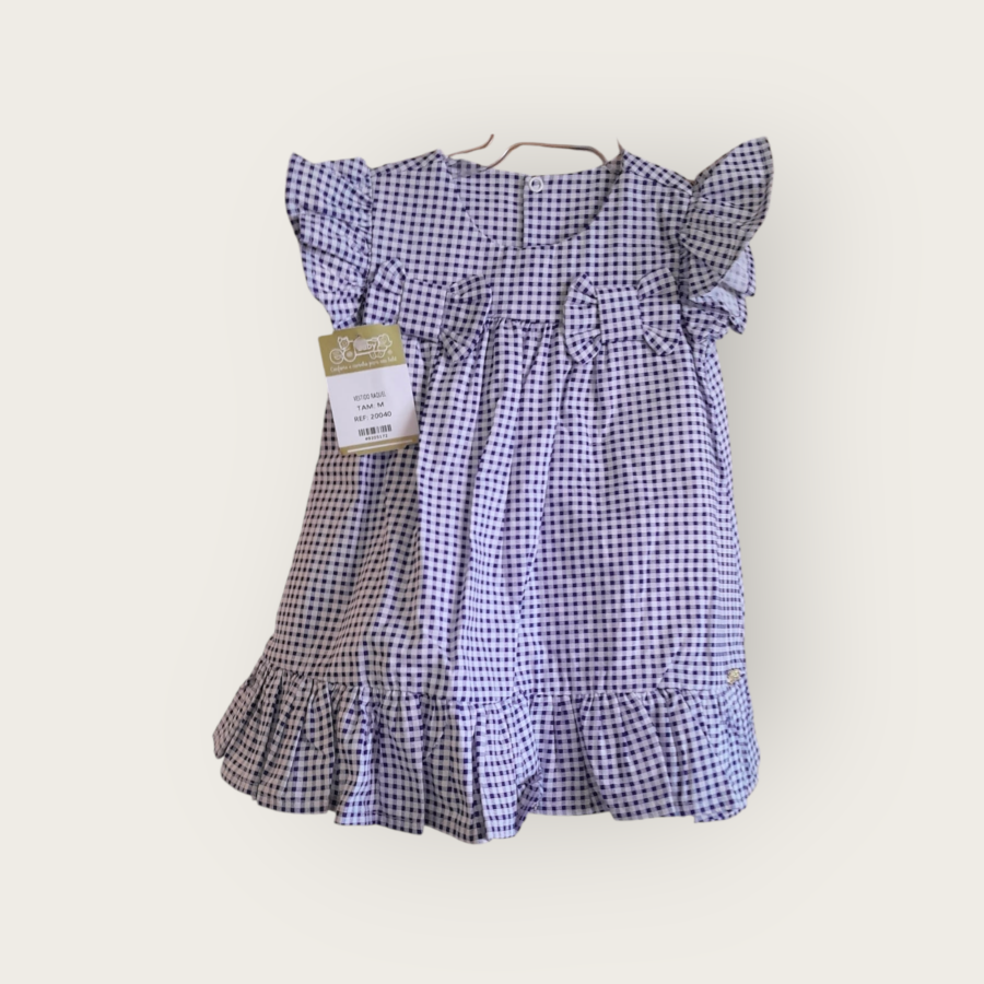 Vestido de Bebê Estampado com Calcinha Tapa Fralda Algodão