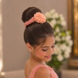 Porta Coque Infantil Belli Flor Pérolas Salmão