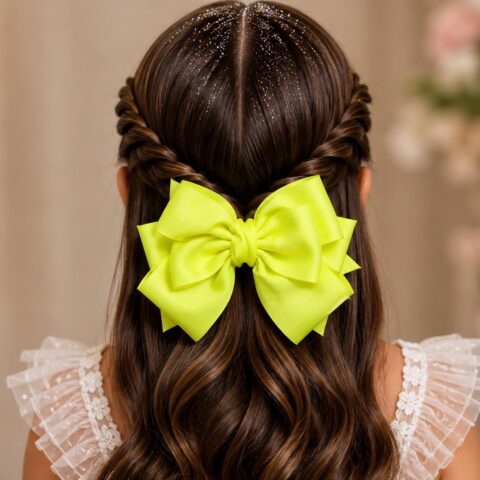 Laço Infantil Belli Amarelo Neon