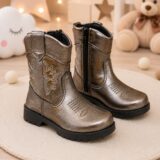 Bota Country Infantil Pitico Boiadeira Prata Metalizada