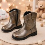 Bota Country Infantil Pitico Boiadeira Prata Metalizada