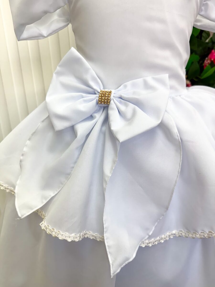 Vestido Infantil Longo Banana Club Safira Branco