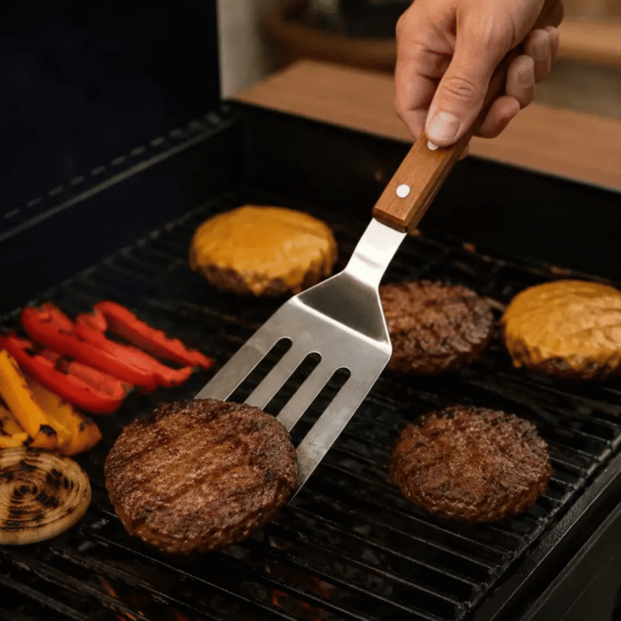 Kit Churrasco 4 Peças Inox Cabo de Madeira com Estojo