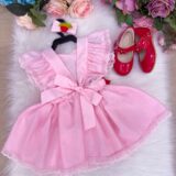 Romper Vestido Infantil Belli Cerejinha Rosa