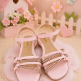Sandália Infantil StarPink Violeta Nude com Strass