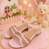 Sandália Infantil StarPink Violeta Nude com Strass