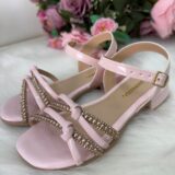 Sandália Infantil StarPink Violeta Nude com Strass