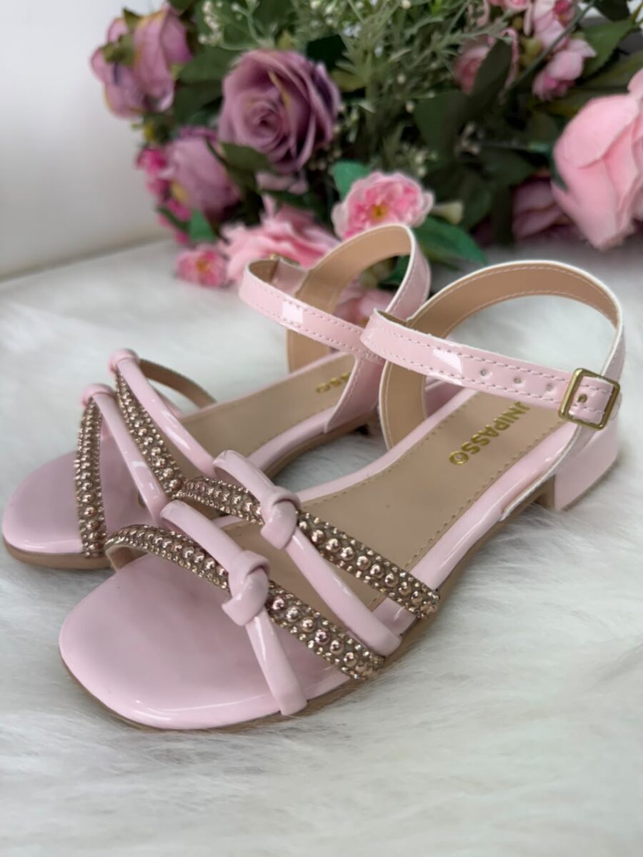 Sandália Infantil StarPink Violeta Nude com Strass