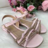 Sandália Infantil StarPink Violeta Nude com Strass