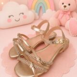 Sandália Infantil StarPink Violeta Dourada com Strass