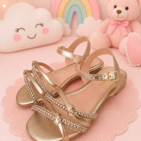 Sandália Infantil StarPink Violeta Dourada com Strass