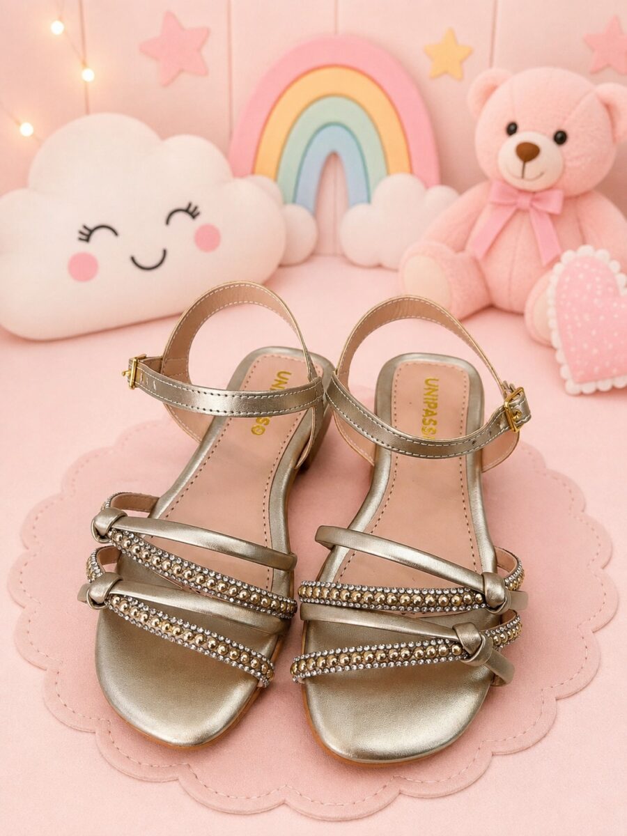Sandália Infantil StarPink Violeta Dourada com Strass