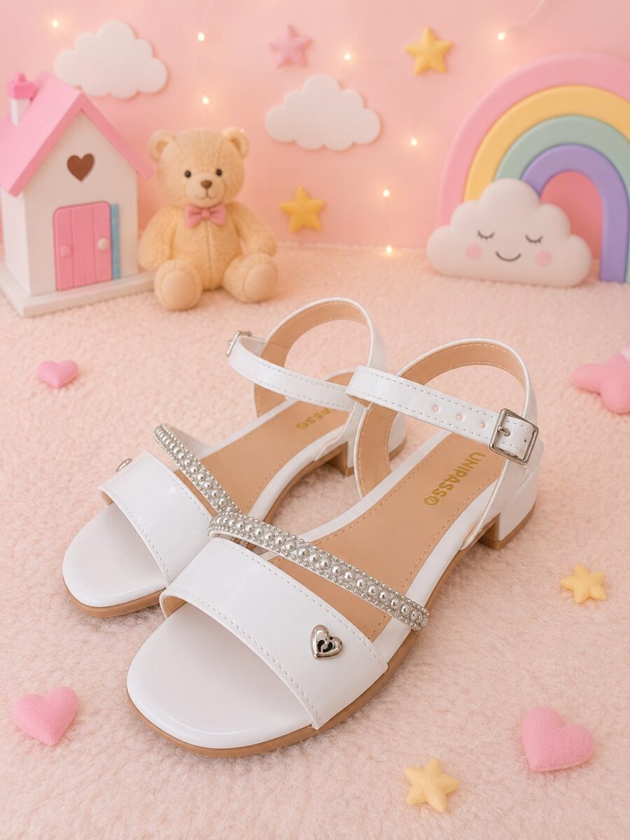 Sandália Infantil StarPink Aurora Branco com Pedrarias