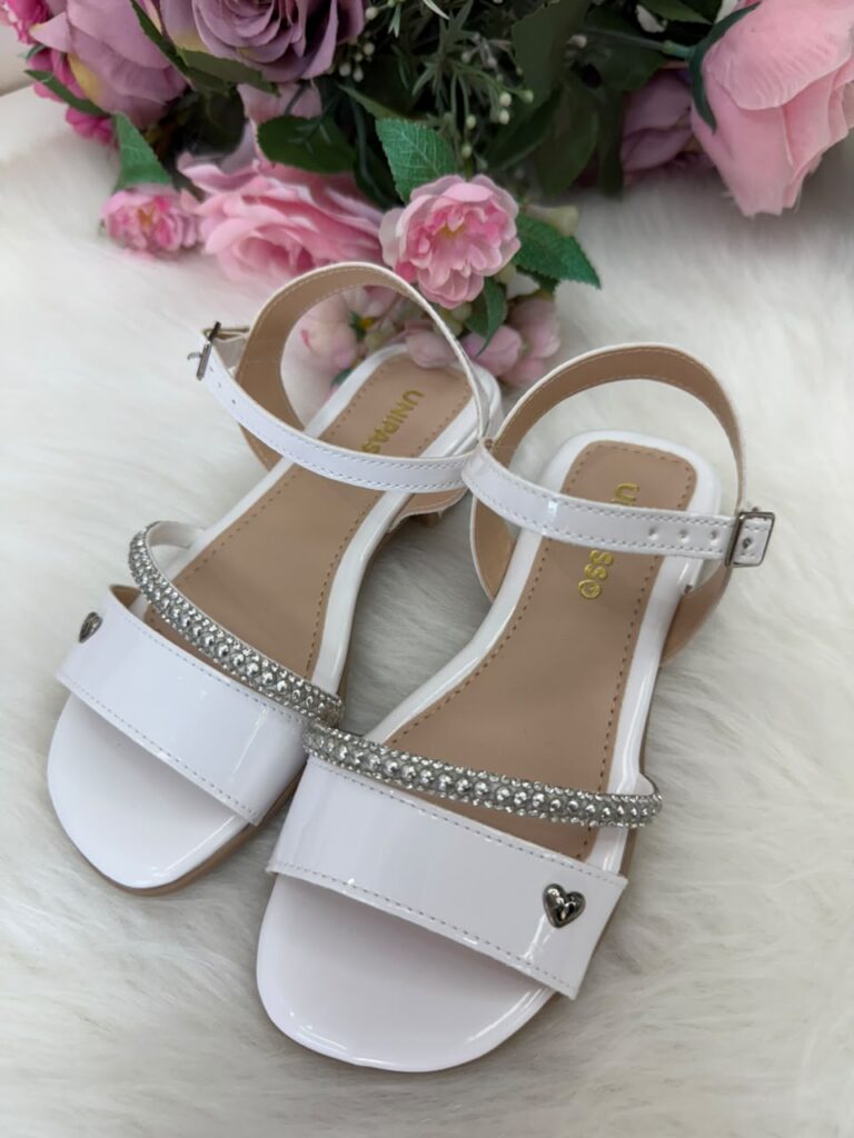Sandália Infantil StarPink Aurora Branco com Pedrarias