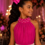 Vestido Infantil Longo Banana Club Âmbar Pink