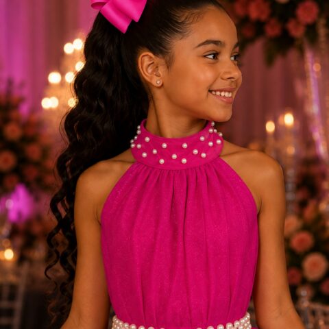 Vestido Infantil Longo Banana Club Âmbar Pink